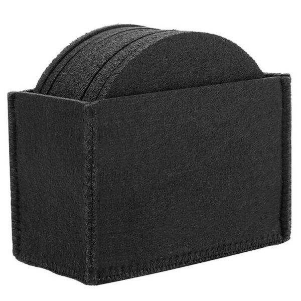 

mats & pads round felt cup mat pad storage box for bowl mug glass plate creative placemats drink accessories insulated 10pcs