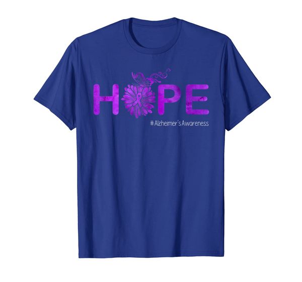 

hope butterfly ribbon alzheimer's awareness tshirt gifts, White;black