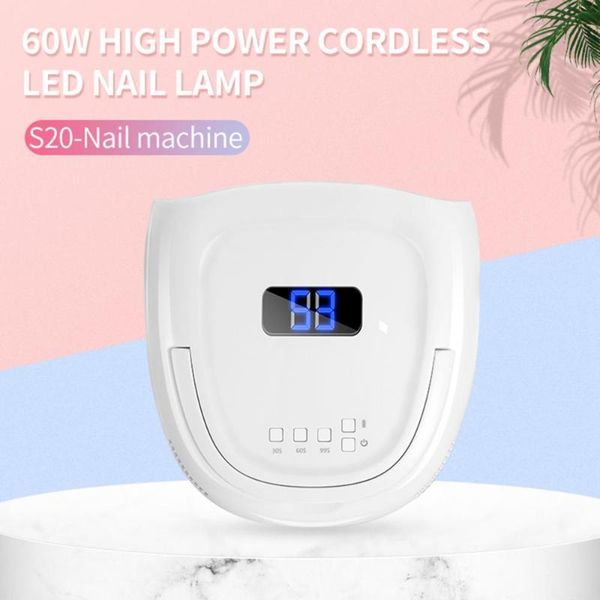 

nail dryers uv led lamp 60w rechargeable pro gel light wireless beads cordless for nails