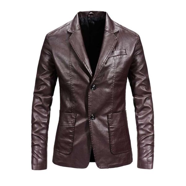 

men's new leather jacket in autumn and winter 2020, Black;brown
