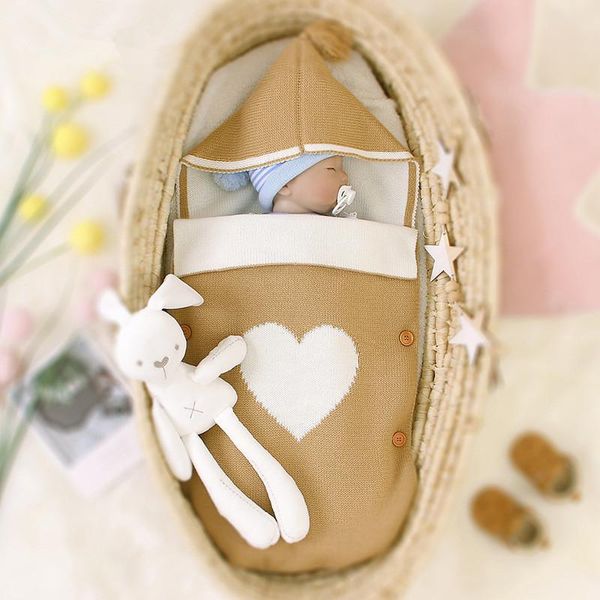 

sleeping bags born baby envelope bag children button knit swaddle wrap ultra-soft infant kids accessories traveling sleepsack