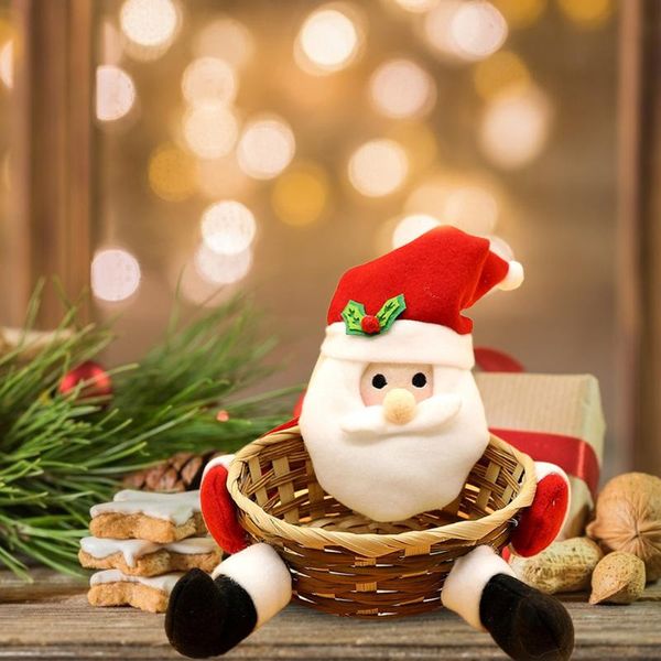 

christmas decorations candy basket santa tree snowman elk plush toy holiday gift home storage bag children festival decor
