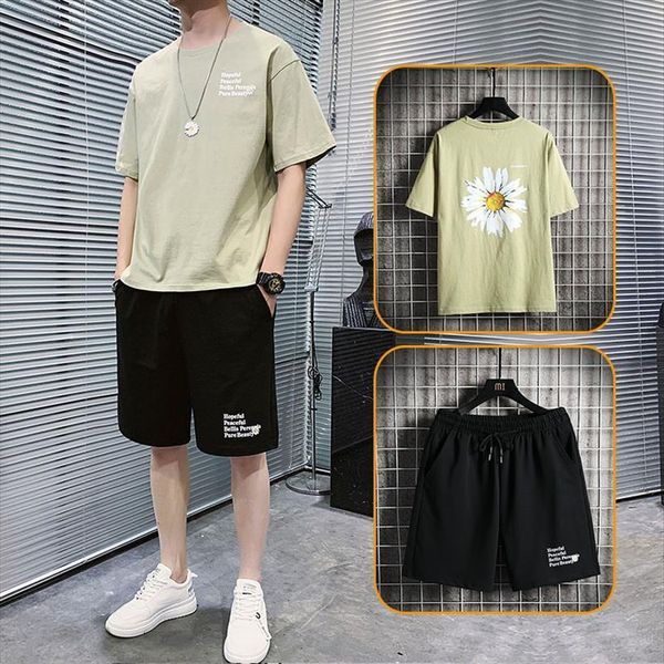 

summer casual shorts sets men tracksuits short sleeve t shirt print male tracksuit set mens brand clothing 2 pieces, Gray