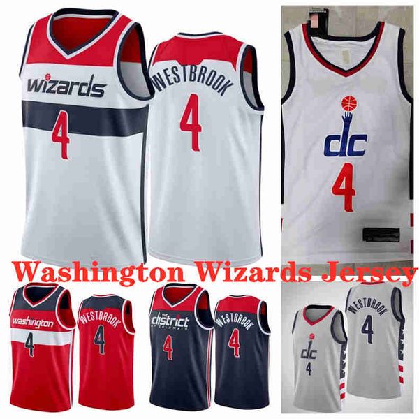

4 westbrook washingtonwizardsbasketball jerseys white black red ncaa jersey 2021 mens youth kid edition city fans shirt s-xxxl