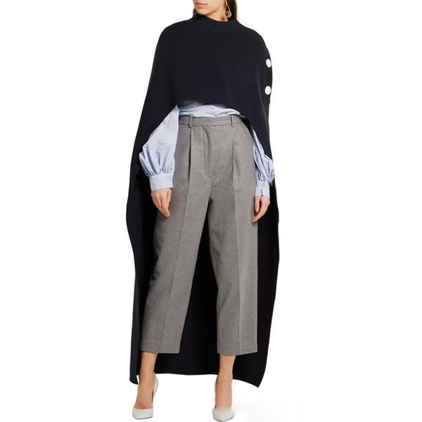 

2021 womens long cape cloak winter warm ponchos capes for women oversized shawls wraps casual loose knitted pullovers plus size, White;black