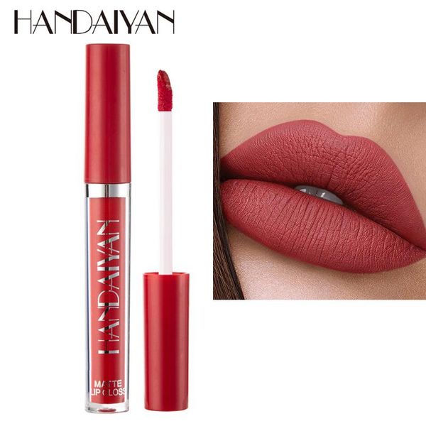 

lip gloss 12 colors lipsticks women cosmetics matte long lasting waterproof non-stick cup easy to color smooth makeup tslm1