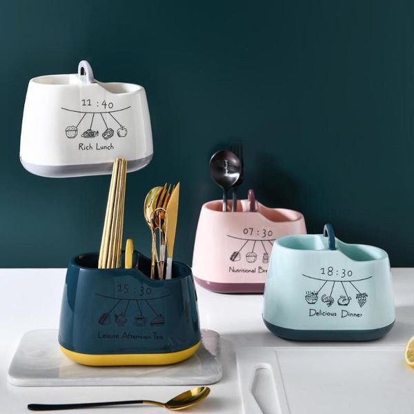 

storage bottles & jars 2 grids kitchen chopstick basket rack household multifunctional chopsticks cage holder creative tableware drain box