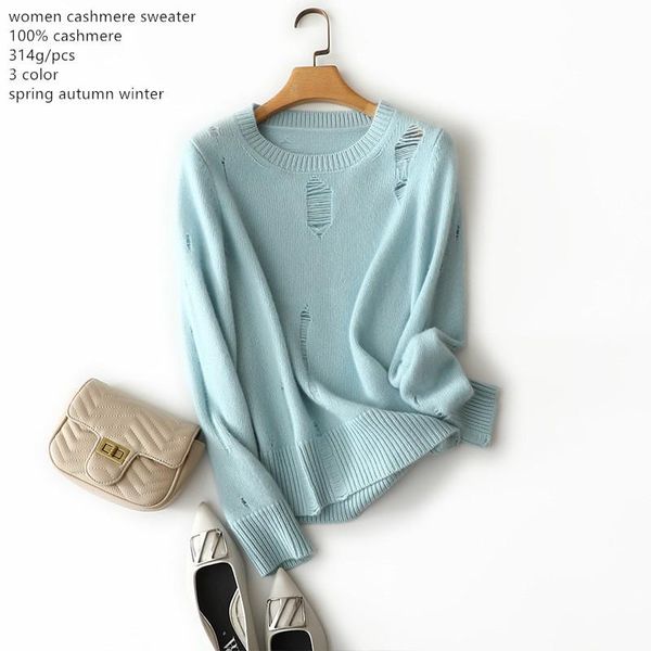 

women's sweaters naizaiga 100% cashmere hollow out light blue white camel o-neck women thick girl luxury sweater , ylm300, White;black