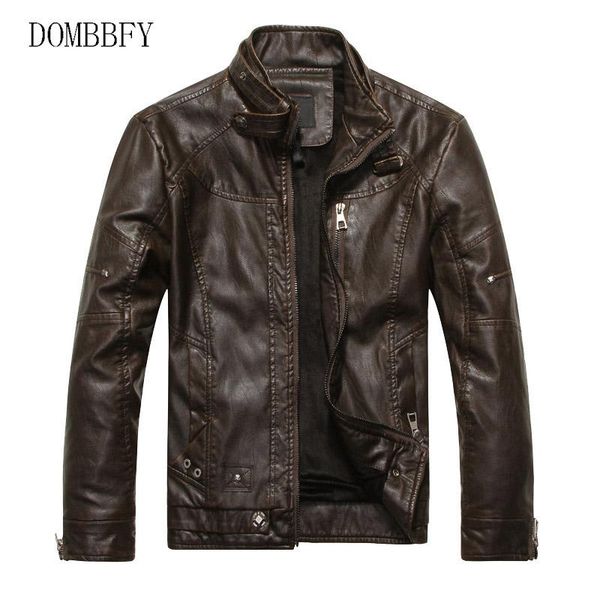 

men's jackets fashion fleece leather jacket men winter motorcycle biker vintage warm coat plus velvet overcoat outwear 5xl, Black;brown