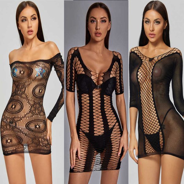 

lingerie erotic dresses porno costumes women's underwear black mesh elastic intimates bodysuit kimino pajamas hot, Red;black