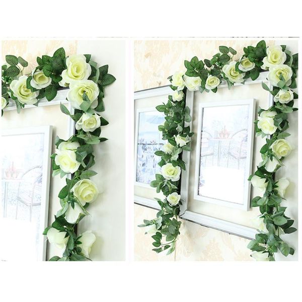

16 rose lifelike home artificial flower vine elegant diy garden party simulation wedding decoration accessories l ornaments