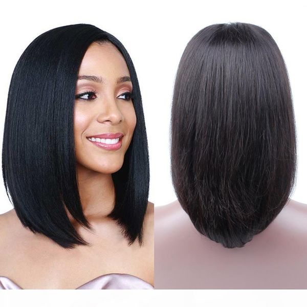 

straight lace frontal wig pre plucked 130% density lace front human hair wigs with baby hair remy hair wigs, Black