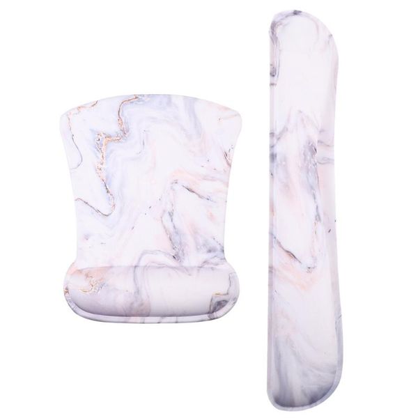 

mouse pads & wrist rests 1 set and keyboard rest marble pattern support cushion