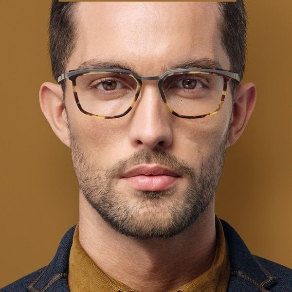 

2021 no screw pure titanium glasses vintage square myopia optical prescription eyeglasses frame men new eyewear 9907 2qom, Black