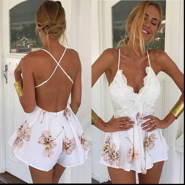 

v neck playsuit new arrival bodycon party night club backless summer jumpsuit romper trousers overalls for women 2021, Black;white