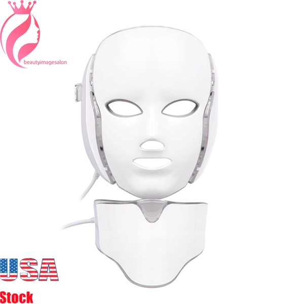 LED PDT Skin Rejuvenation Microcurrent Photon Facial Neck Mask Anti-invecchiamento Rughe Dispositivo di bellezza per la rimozione dell'acne