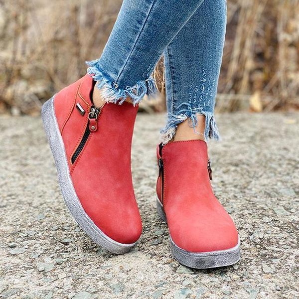 

boots women's casual solid color, Black