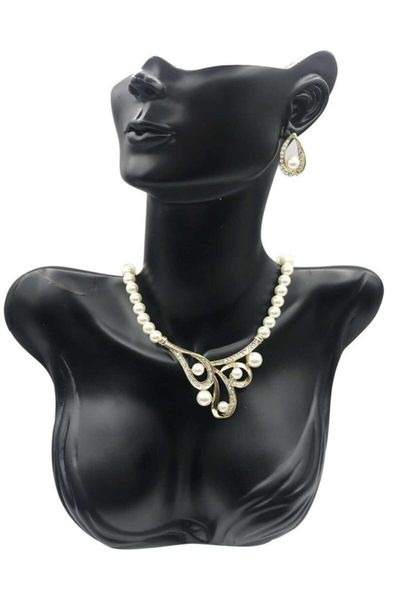 

earrings & necklace women's fashion jewelry pearl gold, Silver