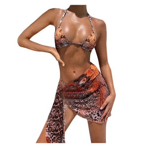 

women's bikini print set swimsuit stitching color filled bra swimwear beachwear beach bathing suit set beachwear