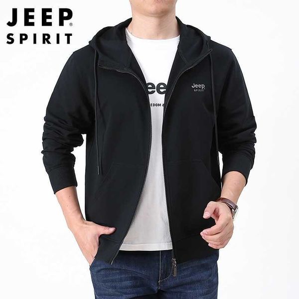 

/ jeep men's new cardigan jacket in spring and autumn, Black