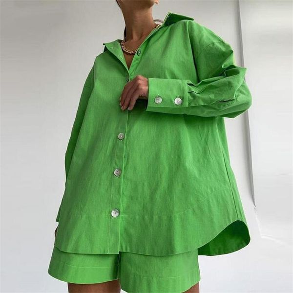 

women's tracksuits y2k aesthetic women shirt and shorts casual vintage clothes set looseharajuku high waist solid color short, Gray