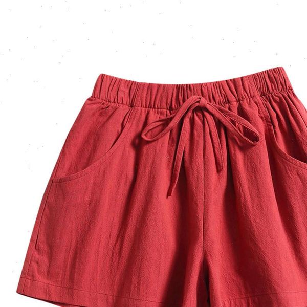 

2021 summer loose shorts drawstring shorts womens comfy solid casual elastic waist pocketed drop shipping good quality, White;black
