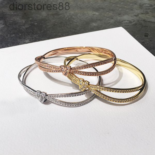 

bangles bracelet 16 fashion accessories geometric cross knot full of diamond simple style, Black