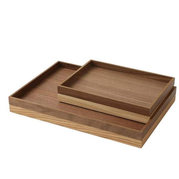 

kitchen storage & organization retro food dessert serving tray bread fruit holder snack dish organizer plate wood dinner