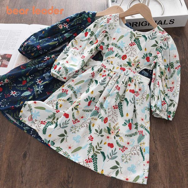 

bear leader baby girls flowers spring dresses fashion baby floral sweet princess costumes kids casual hollow vestidos 3-7y 210708, Red;yellow