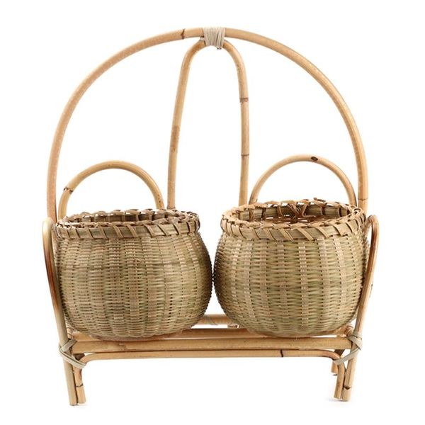 

storage baskets 2021 mini tricycle rattan woven fruit basket bamboo handmade wicker