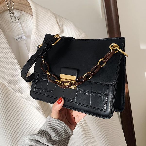 

tote pattern square designer bag handbag crocodile women's quality pu leather 2021 fashion new vintage shoulder messenger bag mpqip