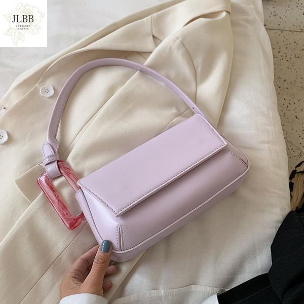 

exquisite acrylic square buckle women's handbags solid color pu shoulder bags women design square bag purses 2021