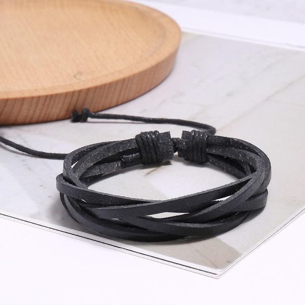 

trendy new fashion black charm leather men's bracelets popular boys bangle courage bracelet diy handmade cross b jllhcr