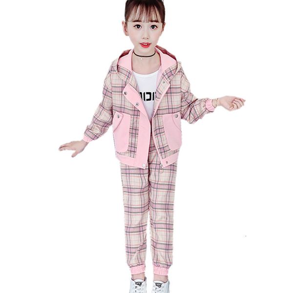 

2021 new teenage suit children for of korean cotton spring fall school girls children's clothes 6-12-13y 4zow, White