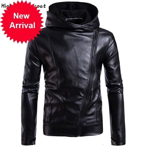 

casual slim 2021 explosion oblique zipper england men fashion leather jackets men's motorcycle jacket coats, Black;brown