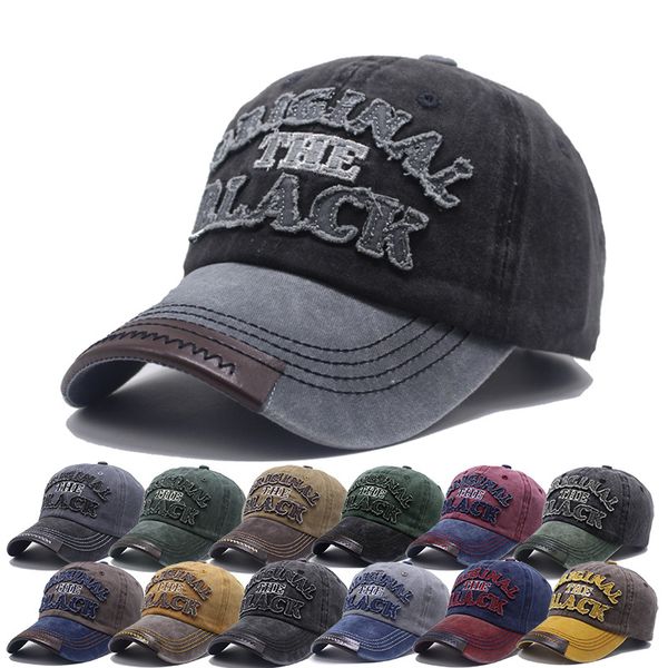 

men's fashion paste embroidered letter baseball cap women outdoor sports matchmaking color wash cotton ball caps, Blue;gray