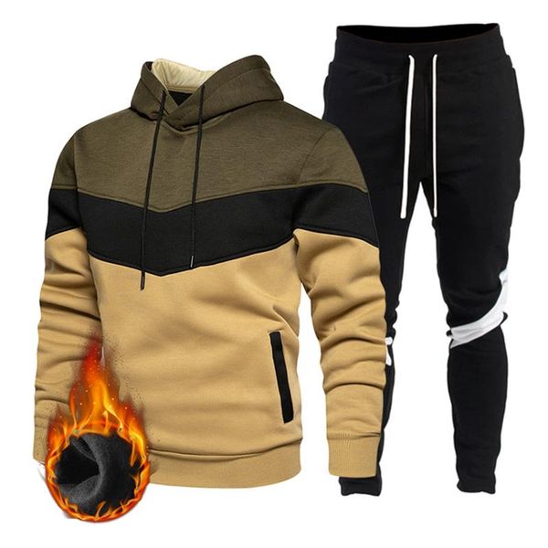 

men's tracksuits 2021 boutique men and women stitching casual wear loose street hooded sportswear suit autumn winter fleece jacket + pa, Gray