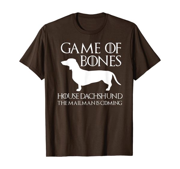 

game of bones house dachshund the mailman is coming t-shirt, White;black