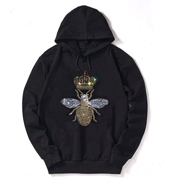 

2021 new spring autumn hoody jacket men's hoodies hip loose design hooded sweatshirts male coats with diamonds 2zdf, Black