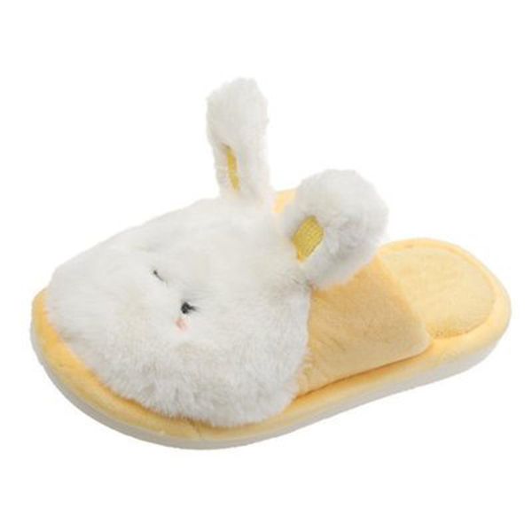 

slippers plush ladies autumn and winter plus velvet warm baotou semi-soft flat-bottomed home cotton, Black