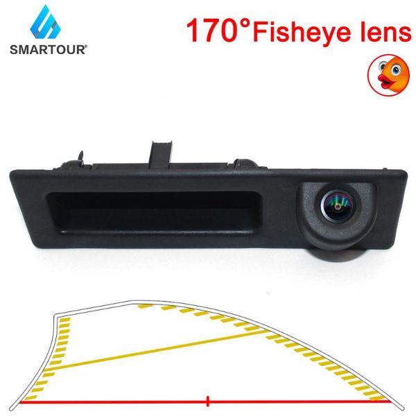 

car rear view cameras& parking sensors smartour dynamic trajectory tracks vision hd fisheye camera reverse backup handle for 5/3 series