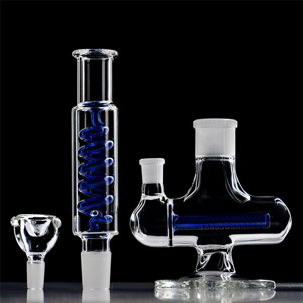 Bongs de água de vidro com filtro espiral e percolador em linha Dab Rigs 12,3 polegadas narguilés para acessórios de cachimbo