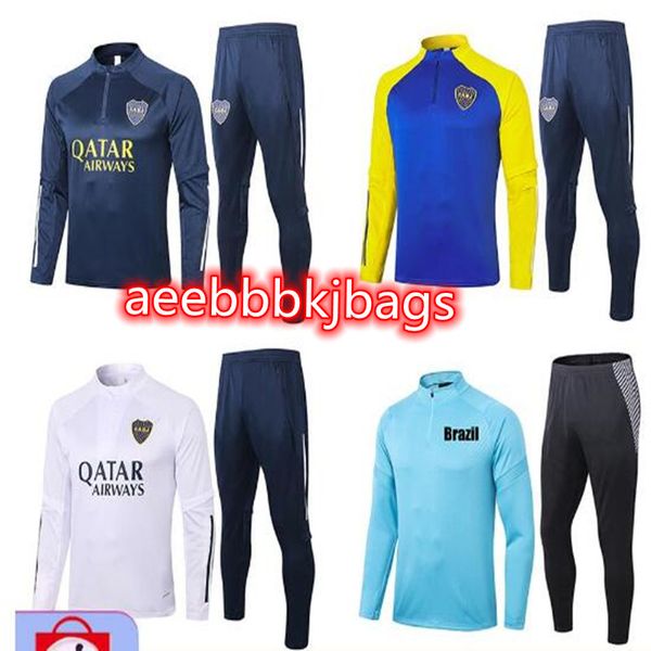 

20-21 new boca juniors soccer jacket tracksuits 2022 gago survetement osvaldo carlitos perez p long sleeve football training suit, Black