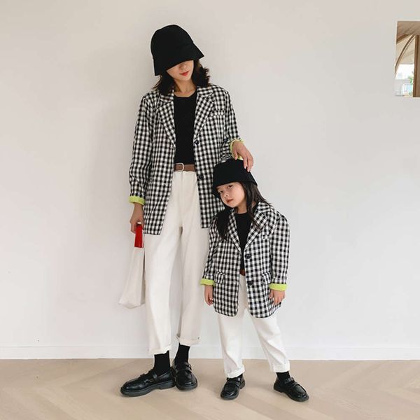 

girls 2021 children's new autumn parent-child clothing women's temperament korean fashionable casual suit coat, Blue