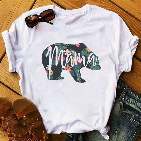 

and women flower bear mama men t shirts cute clothing mom lady mother day ladies graphic female womens tee, White;black