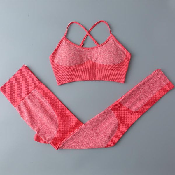

yoga outfit shockproof sports bra peach hip pants women's seamless suit set