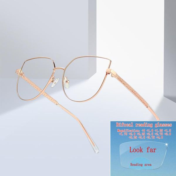 

sunglasses mincl fashion women bifocal reading glasses outdoor sun pochromic lens metal frame transition multifocal presbyopia nx, White;black