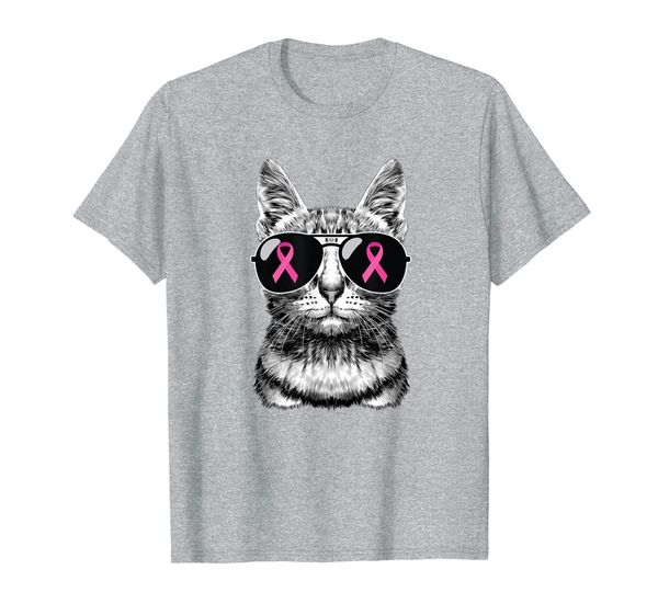 

breast cancer awareness cat mom costume pink ribbon gift t-shirt, White;black