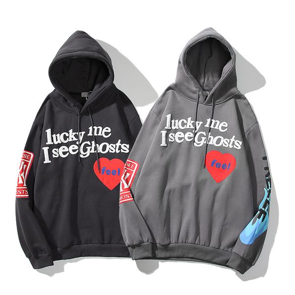 

kanye hoodie hip hop love letter printing loose hooded sweater lovers coat men's and women's fashion, White;black