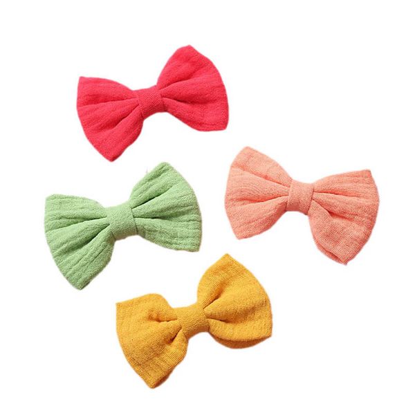 

girls hair accessories hairclips bb clip barrettes clips cotton wrinkled gauze bow princess card children's side d3182, Slivery;white